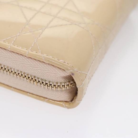 Christian Dior Canage Card Case Enamel Beige Auth ar13203 - Picture 10 of 16
